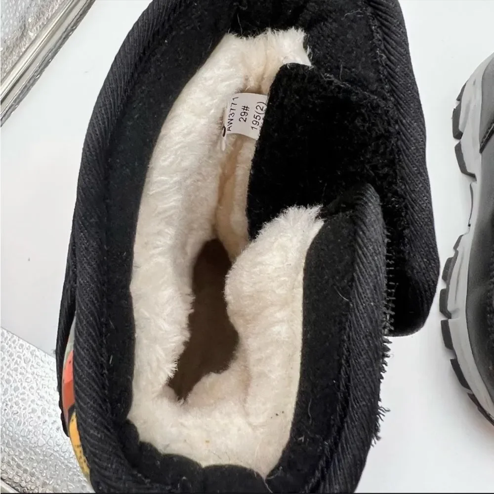 Hobibear Black & Orange Kids Waterproof Boots size 2